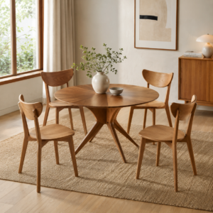 TABLE RONDE HILDA ET SES 4 CHAISES