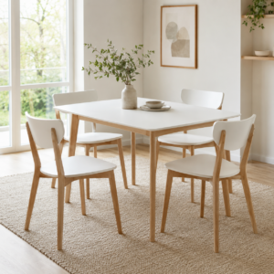 TABLE RECTANGULAIRE ALMA ET SES 4 CHAISES