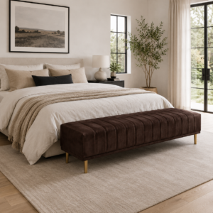 BANQUETTE EN TISSU MARRON