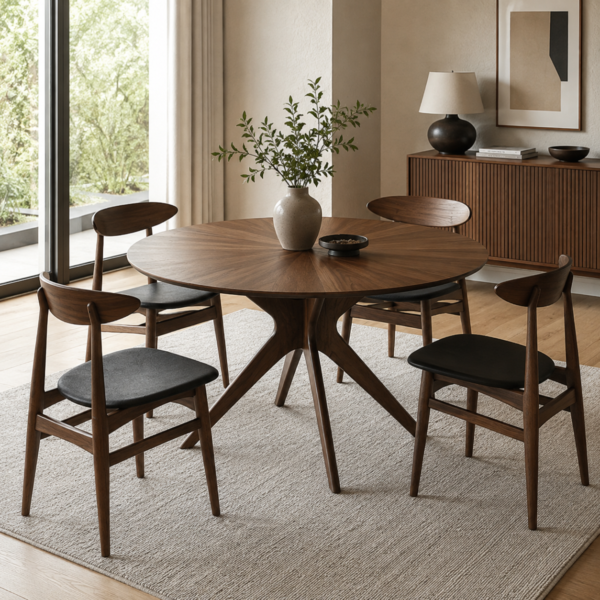 TABLE RONDE HILDA ET SES 4 CHAISES