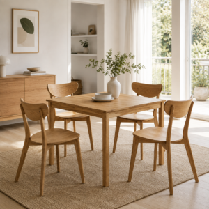 TABLE CARRÉE OLA ET SES 4 CHAISES