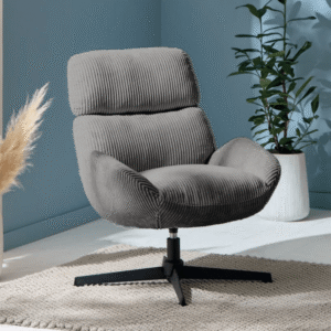 FAUTEUIL PIVOTANT BISSET GRIS