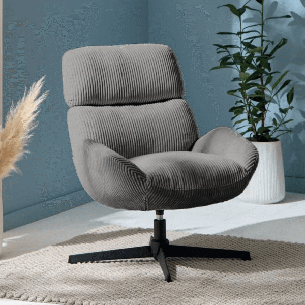 FAUTEUIL PIVOTANT BISSET GRIS