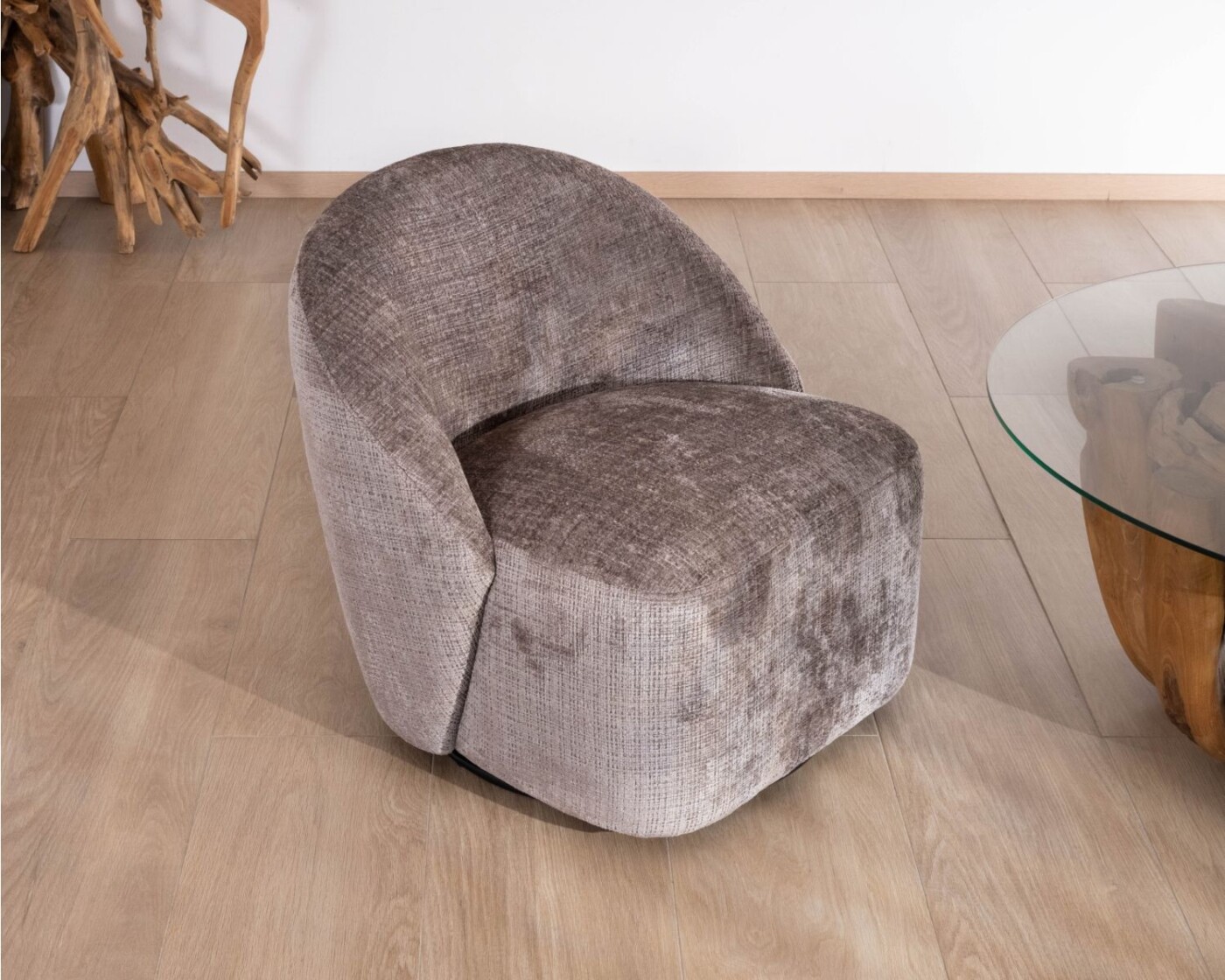 FAUTEUIL PIVOTANT MARILYN GRIS